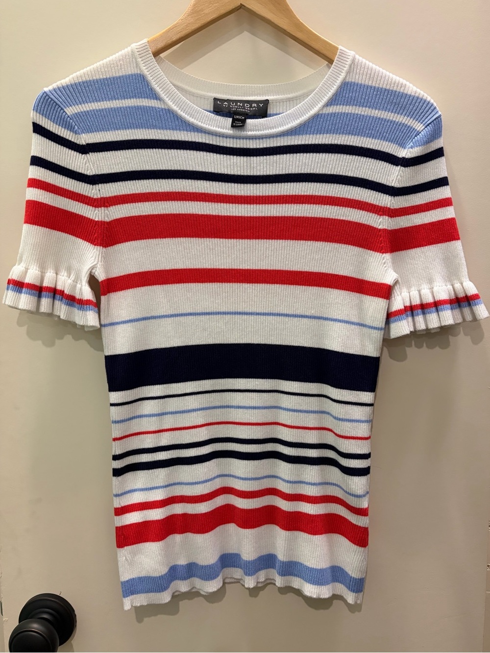 Striped Ruffle Laundry by Shelli Segal top